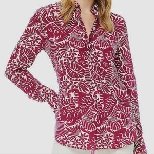 Robert Graham Women's Floral Print Button-Up Shirt blouse ,magneta,small,new